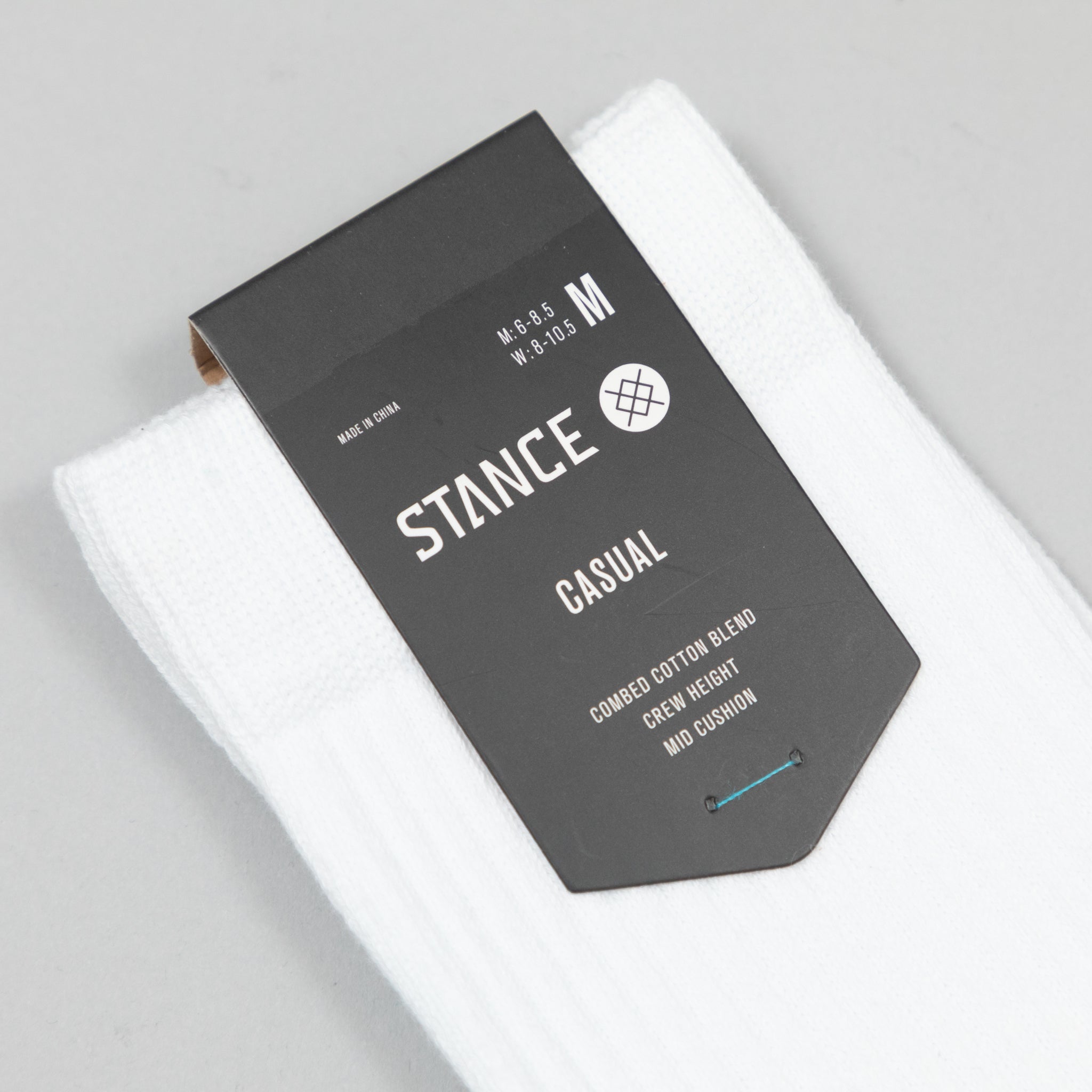 STANCE Icon Classic Crew Socks in WHITE