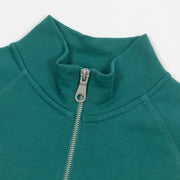 FARAH Jim Quarter Zip Sweatshirt in MALLARD GREEN