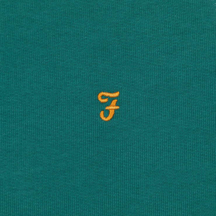 FARAH Jim Quarter Zip Sweatshirt in MALLARD GREEN