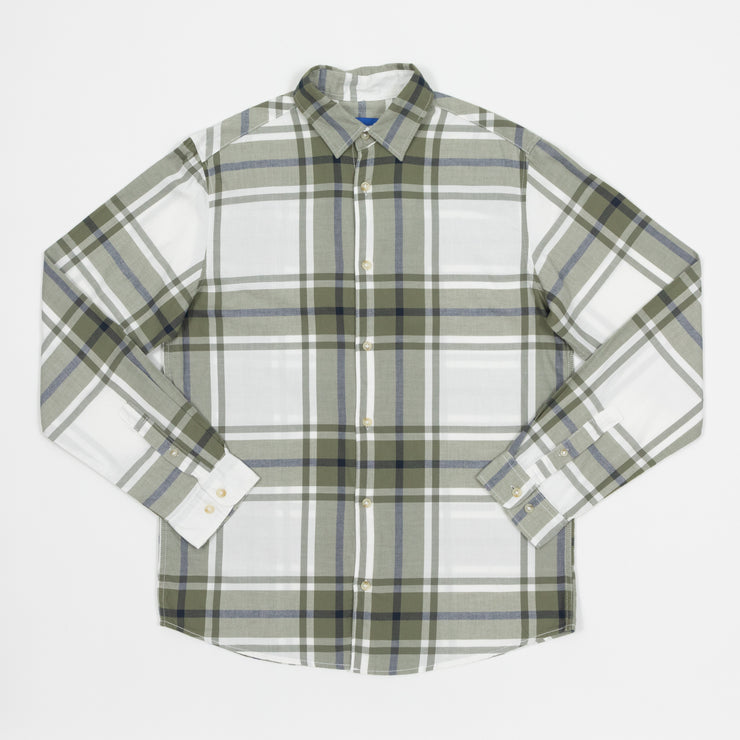 JACK & JONES Joshua Lightweight Check Shirt in OLIVE GREEN