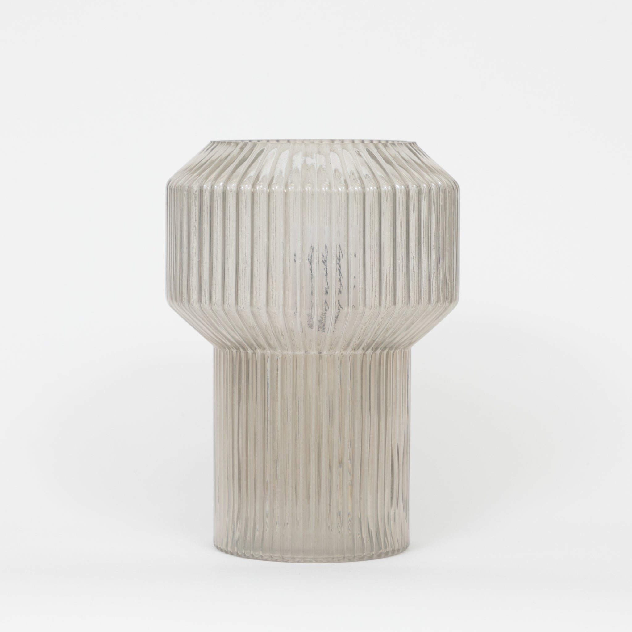 LIGHT & LIVING Leila Glass Vase in WARM GREY (Medium)