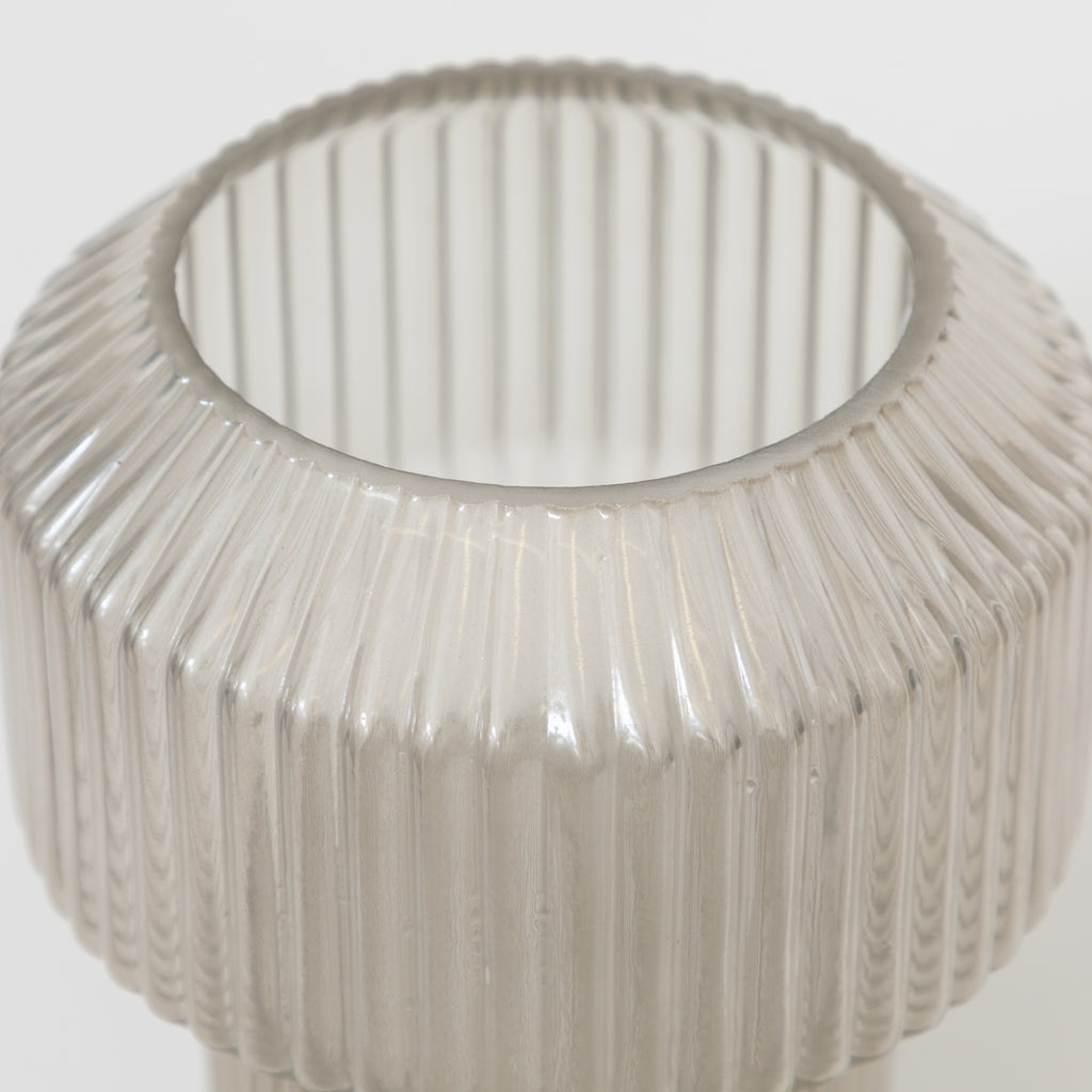 LIGHT & LIVING Leila Glass Vase in WARM GREY (Medium)