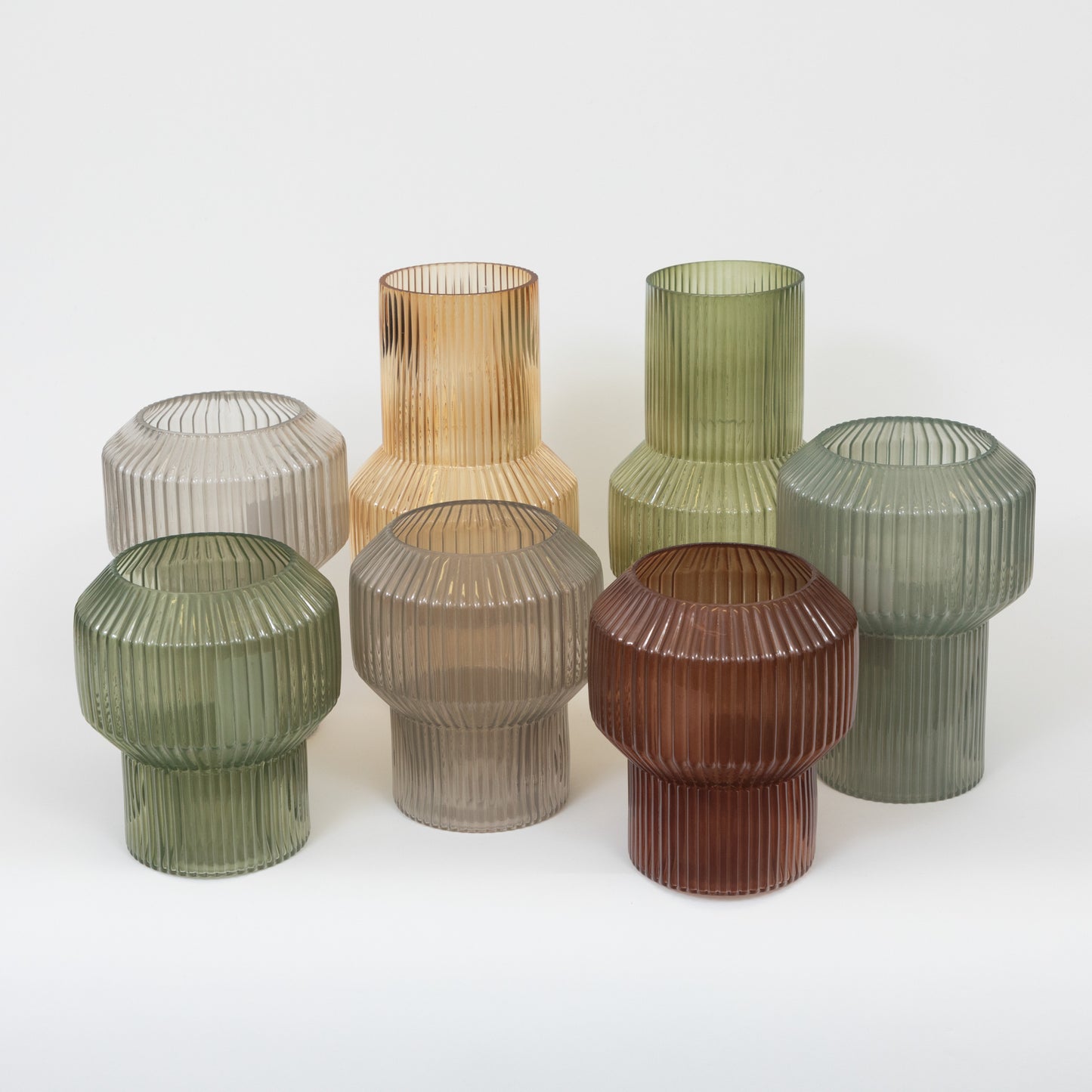 LIGHT & LIVING Leila Glass Vase in WARM GREY (Medium)