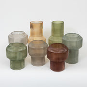 LIGHT & LIVING Leila Glass Vase in WARM GREY (Small)