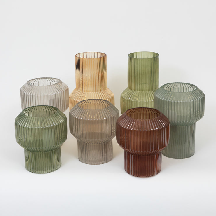 LIGHT & LIVING Leila Glass Vase in WARM GREY (Small)