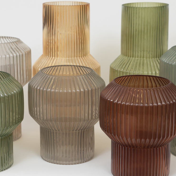 LIGHT & LIVING Leila Glass Vase in WARM GREY (Small)