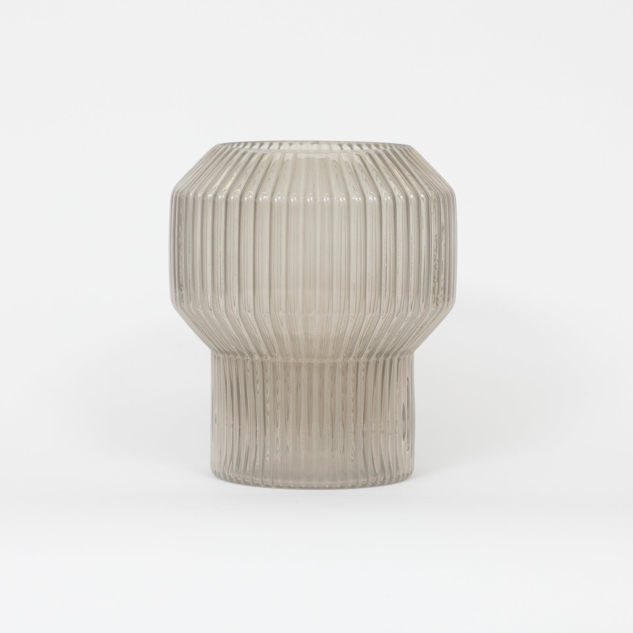 LIGHT & LIVING Leila Glass Vase in WARM GREY (Small)