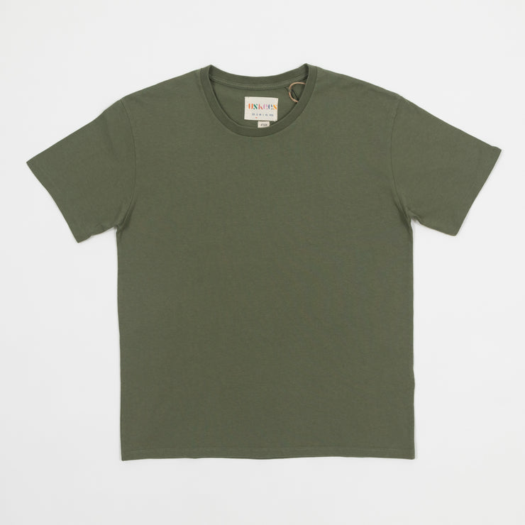 USKEES Loose Fit Short Sleeve T-Shirt in ARMY GREEN