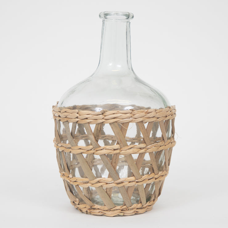 Maluku Bottle Glass & SeaGrass Vase