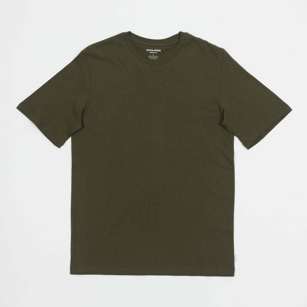 JACK & JONES Organic Cotton Slim Fit Basic T-Shirt in OLIVE NIGHT
