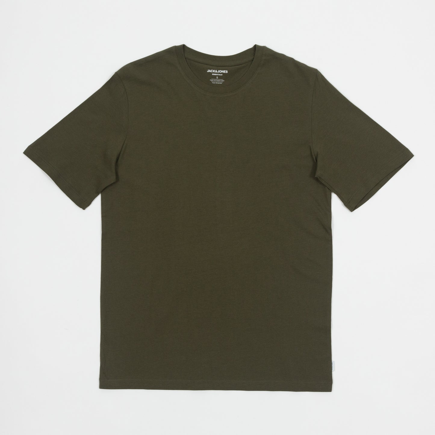 JACK & JONES Organic Cotton Slim Fit Basic T-Shirt in OLIVE NIGHT