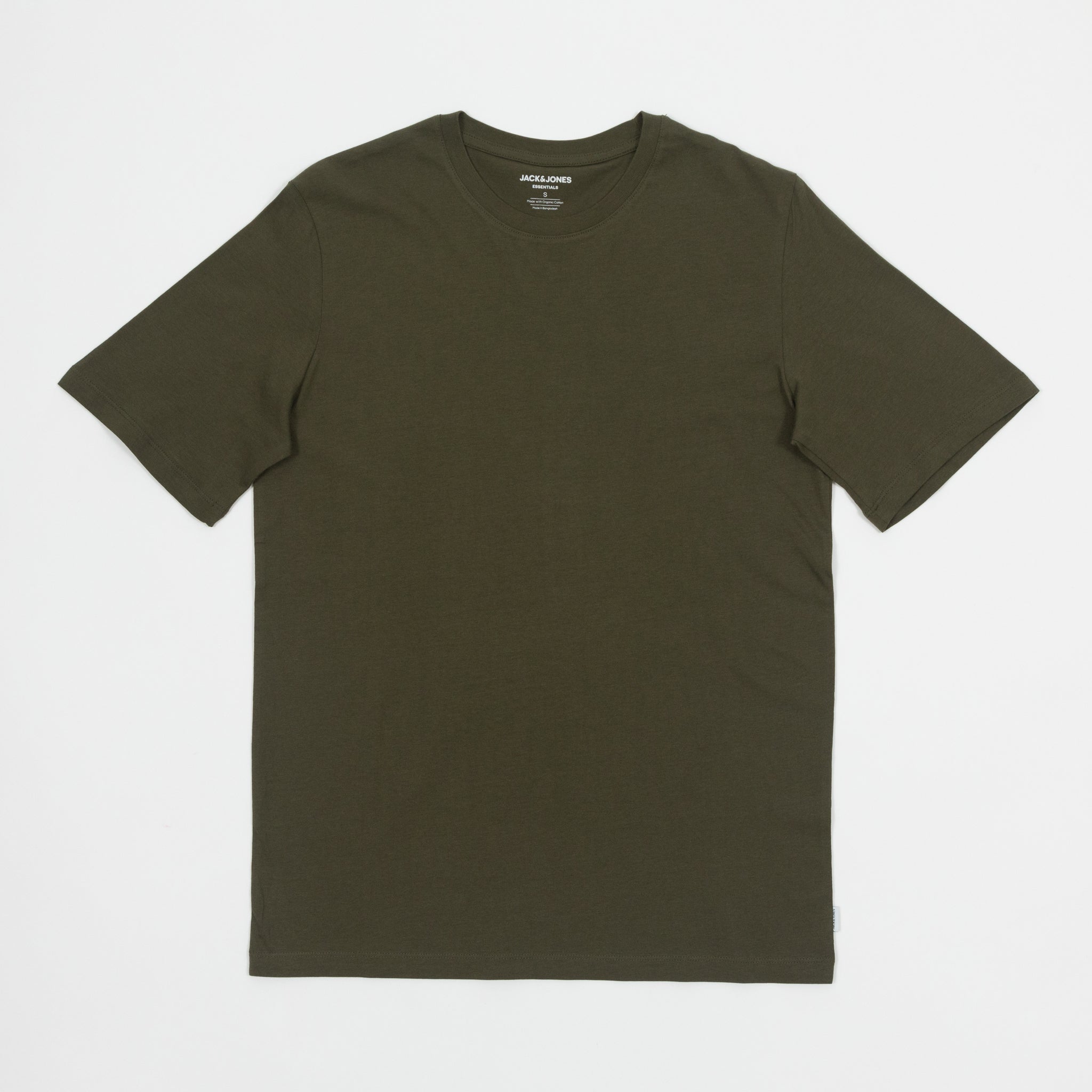 JACK & JONES Organic Cotton Slim Fit Basic T-Shirt in OLIVE NIGHT