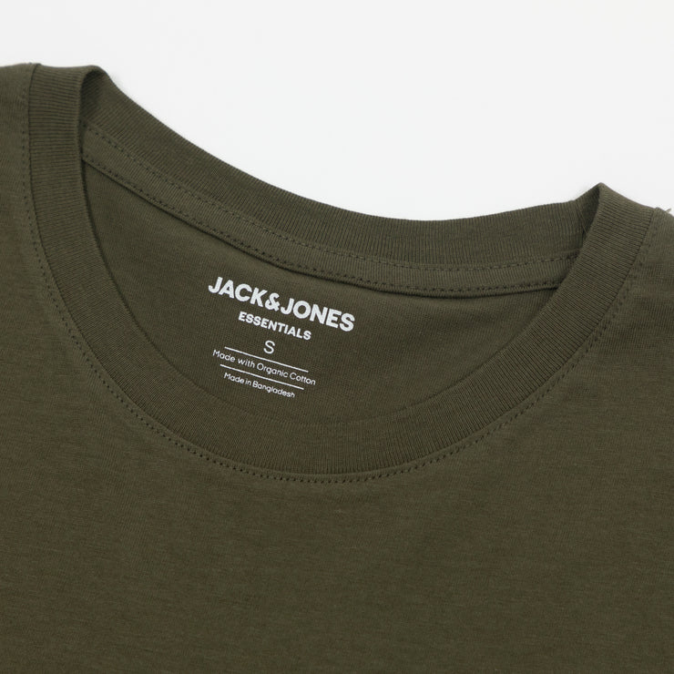 JACK & JONES Organic Cotton Slim Fit Basic T-Shirt in OLIVE NIGHT