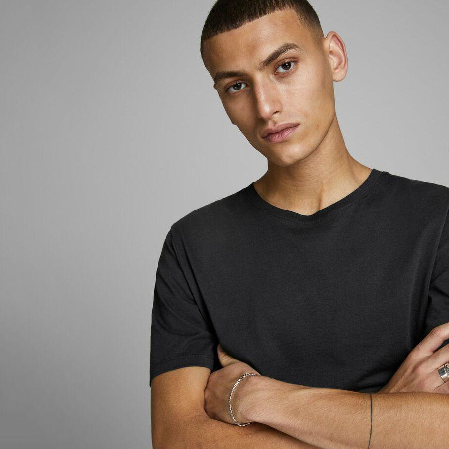 JACK & JONES Organic Cotton Basic T-Shirt in BLACK