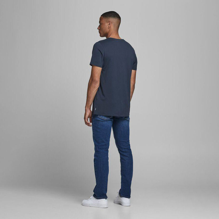JACK & JONES Organic Cotton Basic T-Shirt in NAVY