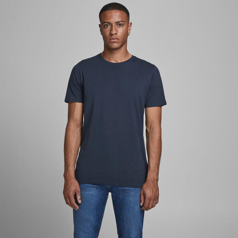 JACK & JONES Organic Cotton Basic T-Shirt in NAVY
