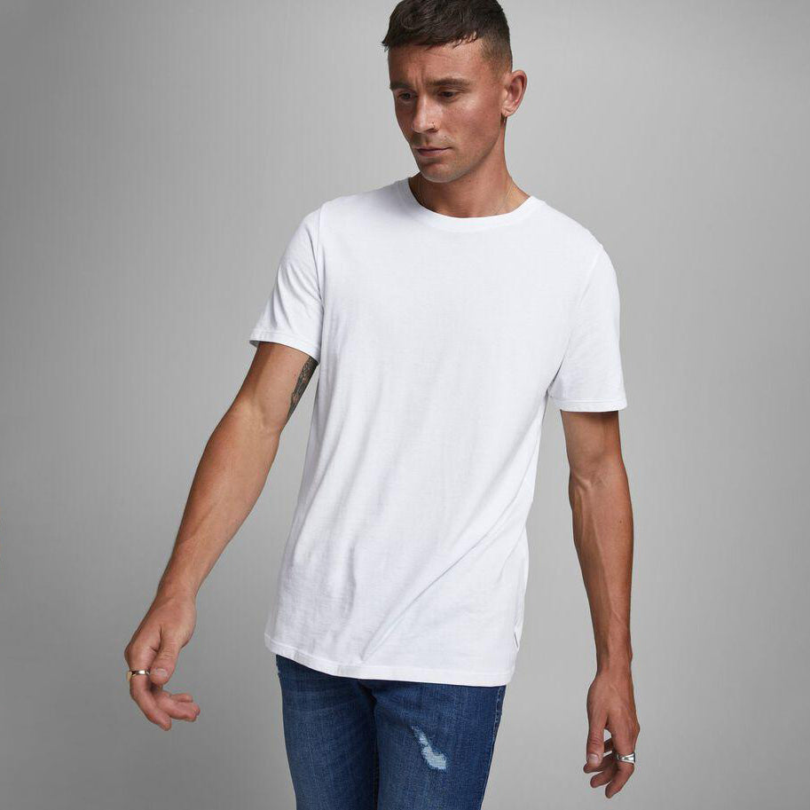 JACK & JONES Organic Cotton Basic T-Shirt in WHITE