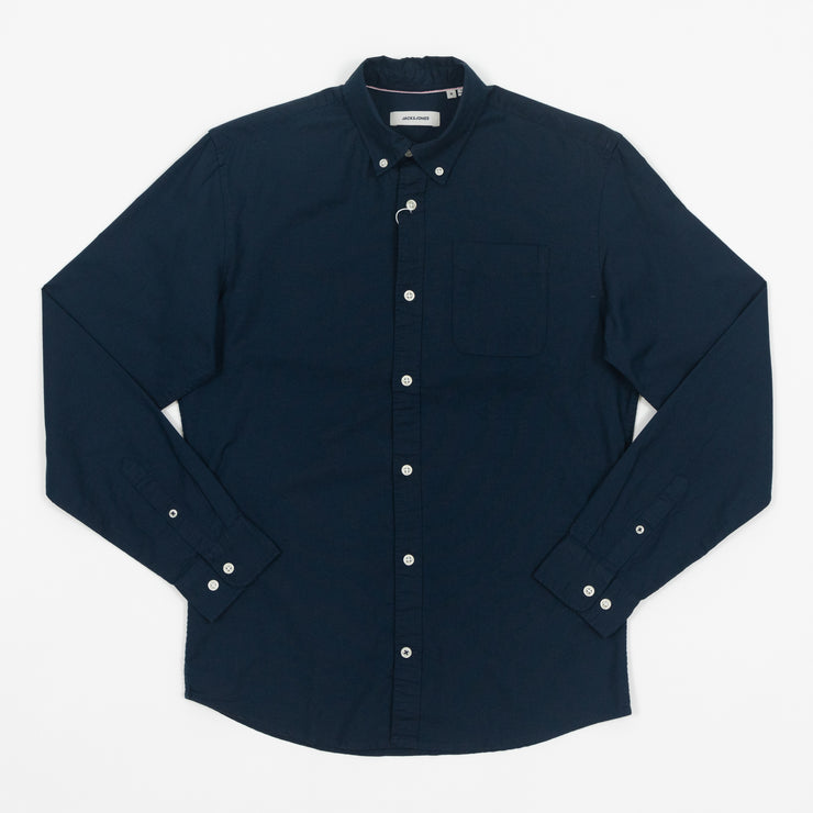 JACK & JONES Organic Cotton Slim Fit Shirt in NAVY BLAZER