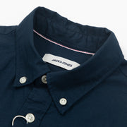 JACK & JONES Organic Cotton Slim Fit Shirt in NAVY BLAZER