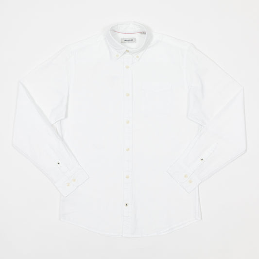 JACK & JONES Organic Cotton Slim Fit Shirt in WHITE