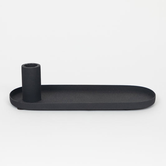 Ib Laursen Oval Dinner Candle Holder in BLACK