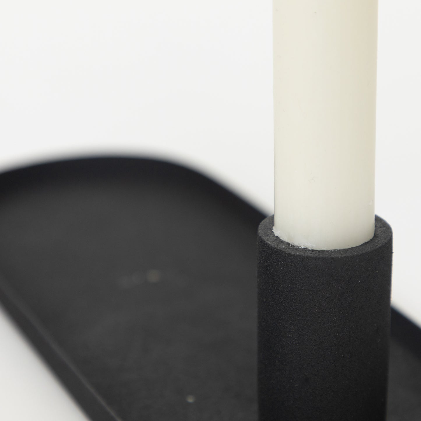Ib Laursen Oval Dinner Candle Holder in BLACK