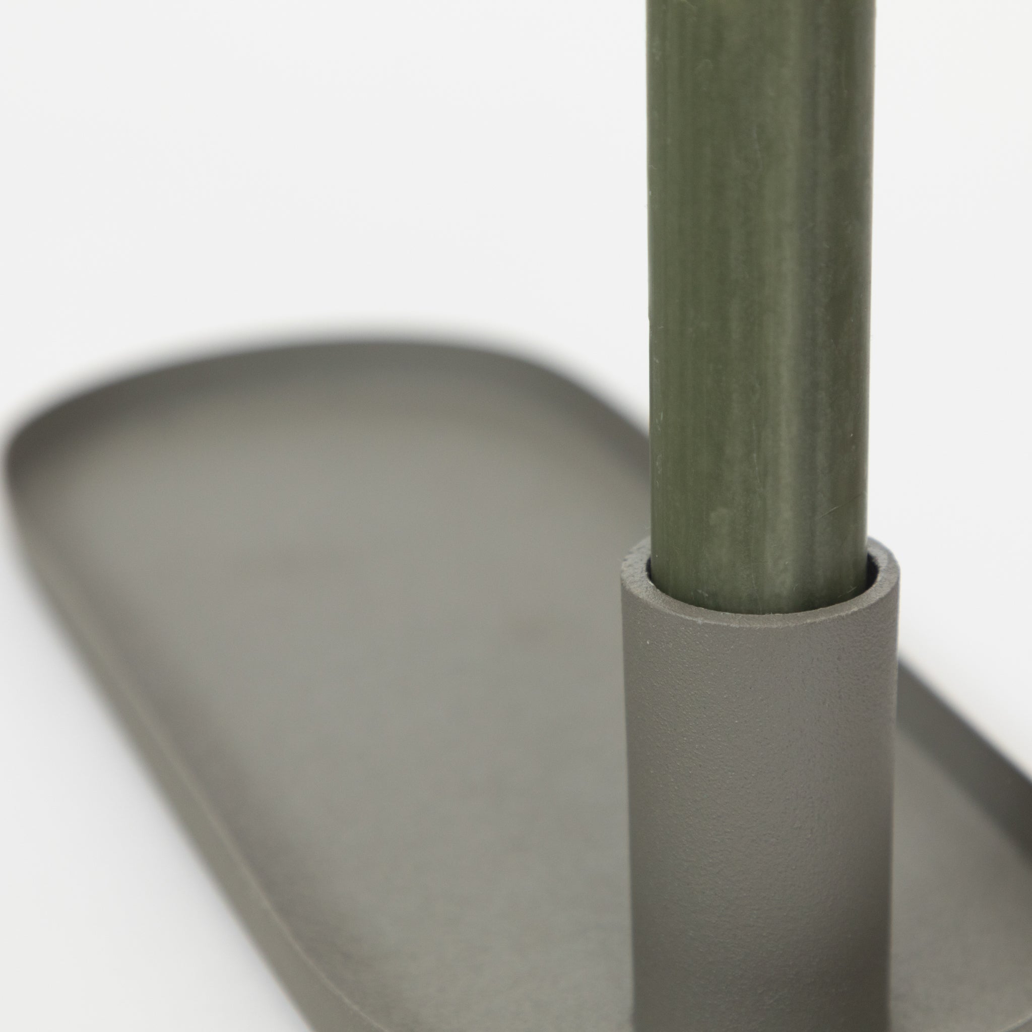 Ib Laursen Oval Dinner Candle Holder in DUSTY GREEN