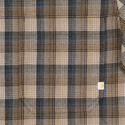 FARAH Patrick Long Sleeve Checked Shirt in BEIGE