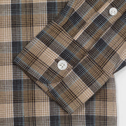 FARAH Patrick Long Sleeve Checked Shirt in BEIGE