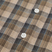 FARAH Patrick Long Sleeve Checked Shirt in BEIGE