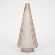 Ribbed Glass Christmas Tree Table Decor in BROWN