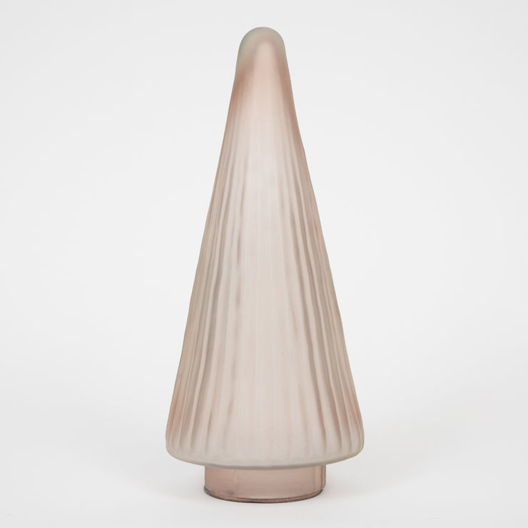 Ribbed Glass Christmas Tree Table Decor in BROWN