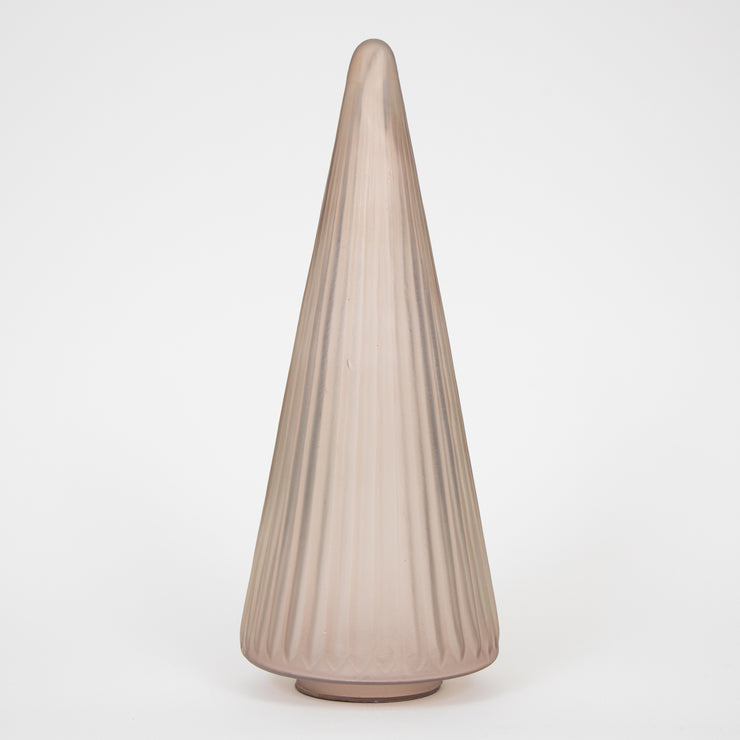 Ribbed Glass Christmas Tree Table Decor in BROWN (Large)