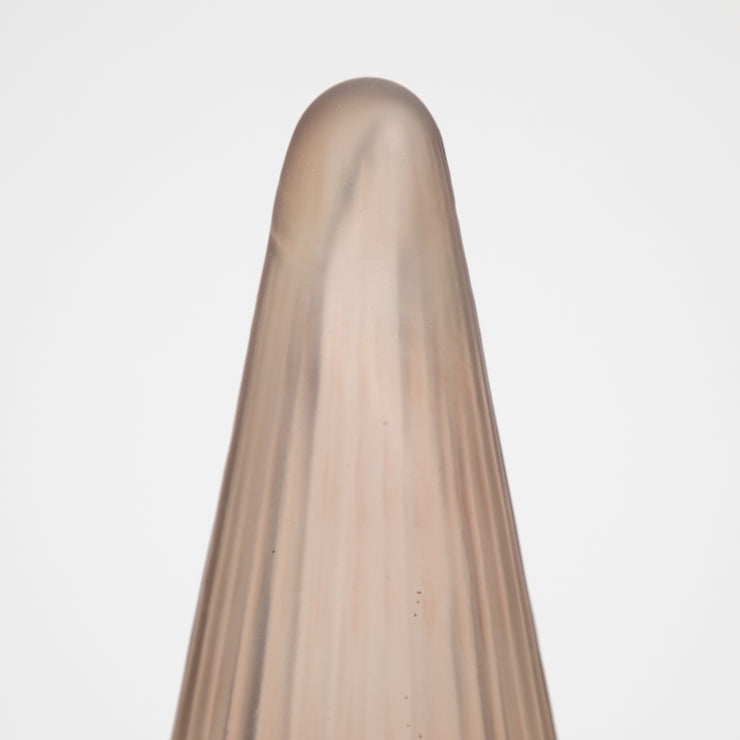 Ribbed Glass Christmas Tree Table Decor in BROWN (Large)