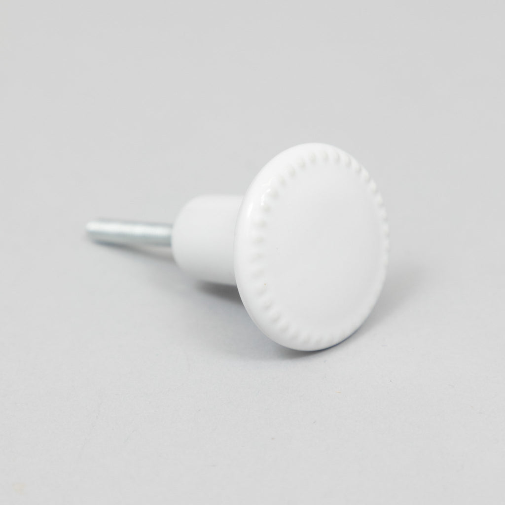 CLAYRE & EEF Round Furniture Knob in CREAM CERAMIC - Pack of 4