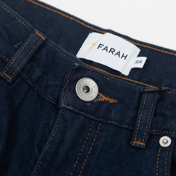 FARAH Rushmore Tapered Fit Jeans in RINSE DENIM
