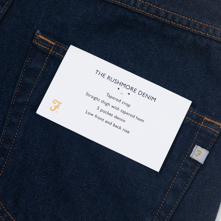 FARAH Rushmore Tapered Fit Jeans in RINSE DENIM