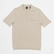 ONLY & SONS Resort Short Sleeve Knitted Polo Shirt in BEIGE