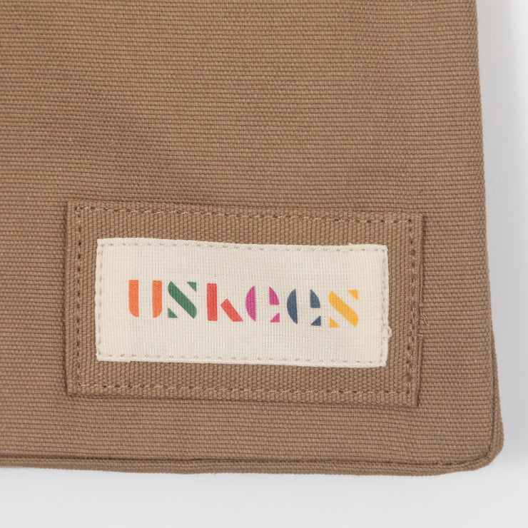 USKEES Small Organic Cotton Tote Bag in KHAKI BROWN