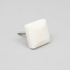 CLAYRE & EEF Square Chiselled Furniture Knob in CREAM STONE - Pack of 2