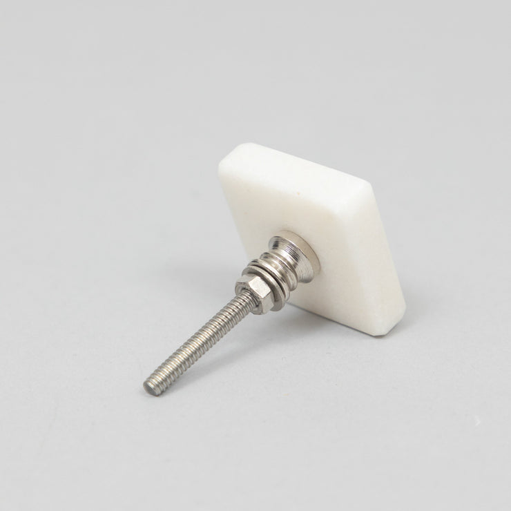 CLAYRE & EEF Square Chiselled Furniture Knob in CREAM STONE - Pack of 2
