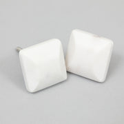CLAYRE & EEF Square Chiselled Furniture Knob in CREAM STONE - Pack of 2