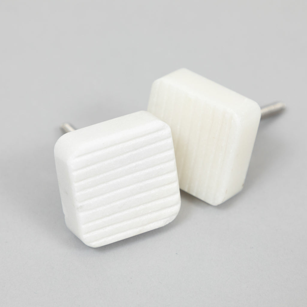 CLAYRE & EEF Square Furniture Knob in CREAM STONE - Pack of 2