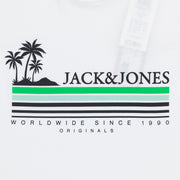 JACK & JONES Summer Short Sleeve Graphic T-Shirt in WHITE