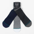 STANCE Joven 3 Pack Staple Crew Socks in GREY, BLACK & NAVY