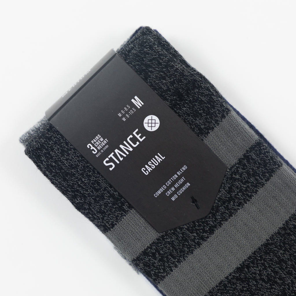 STANCE Joven 3 Pack Staple Crew Socks in GREY, BLACK & NAVY