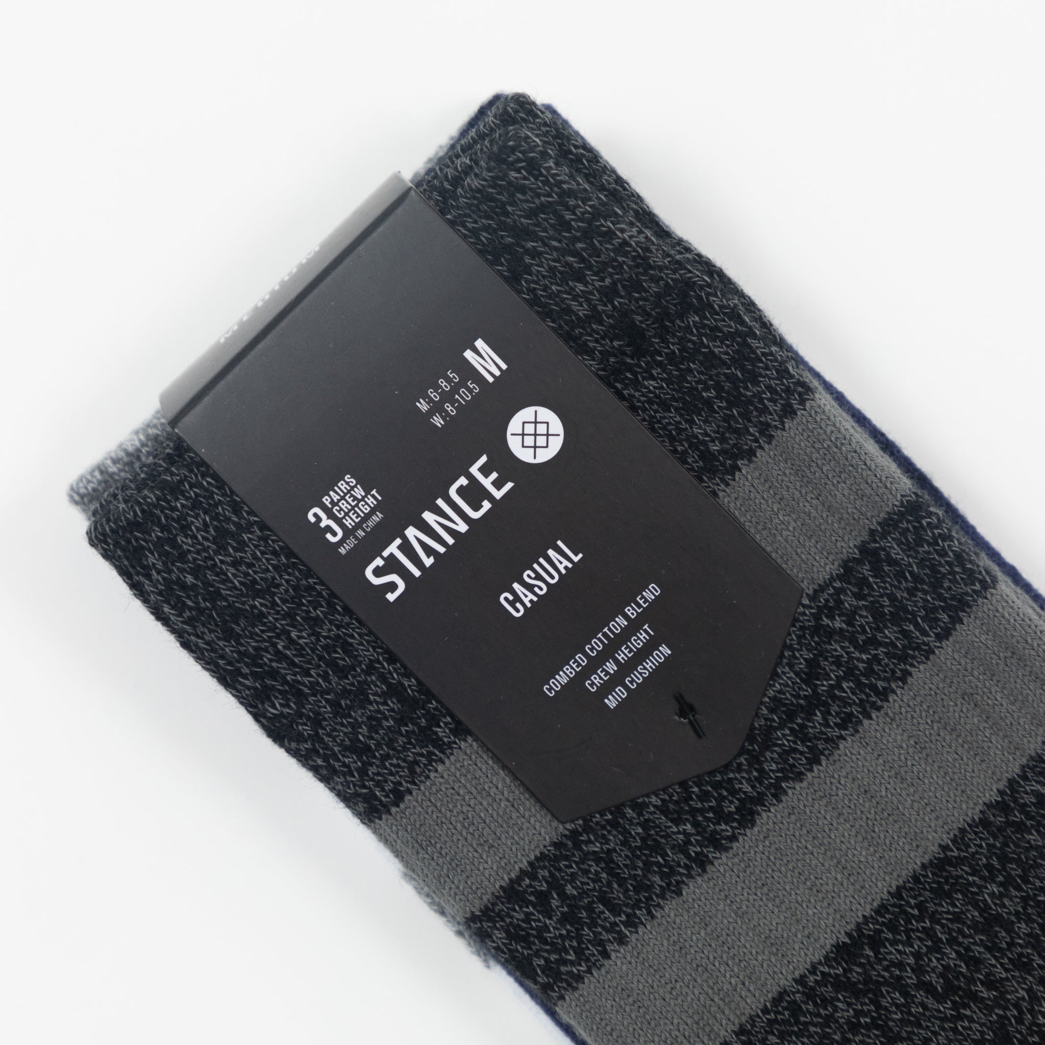 STANCE Joven 3 Pack Staple Crew Socks in GREY, BLACK & NAVY