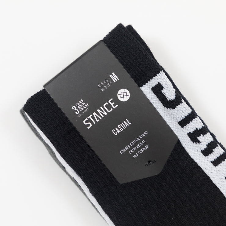 STANCE 3 Pack Staple OG Crew Socks in MULTI PACK