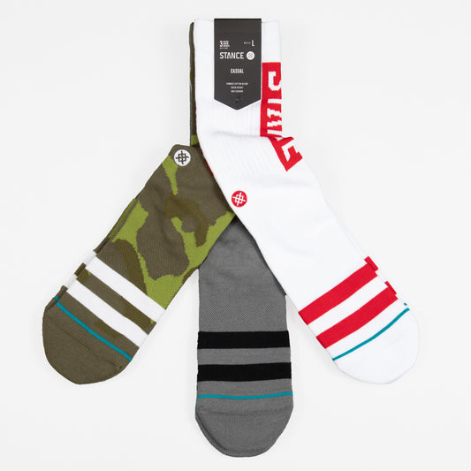 STANCE 3 Pack Staple OG Crew Socks in MULTI CAMO