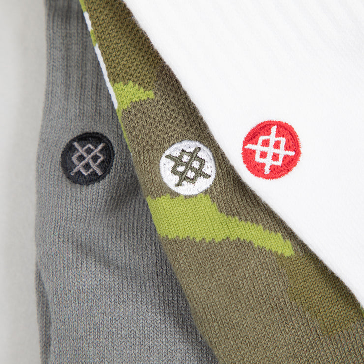 STANCE 3 Pack Staple OG Crew Socks in MULTI CAMO